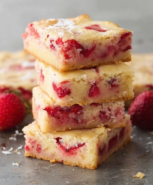 Strawberry Lemon Blondies