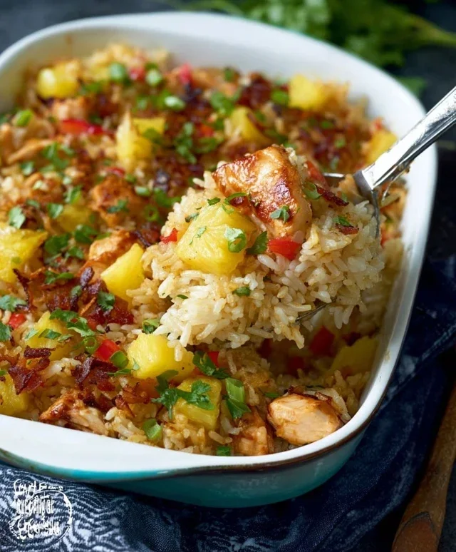 Aloha Pineapple Chicken Rice Casserole