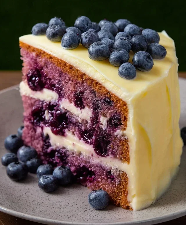 Blueberry Cake with Lemon Cream Cheese Frosting