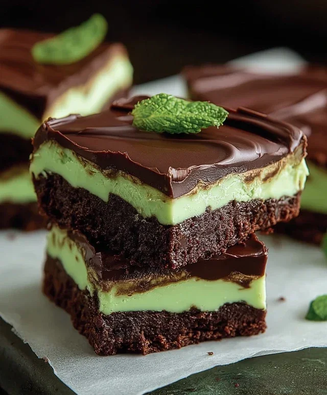 Triple-layer chocolate mint squares