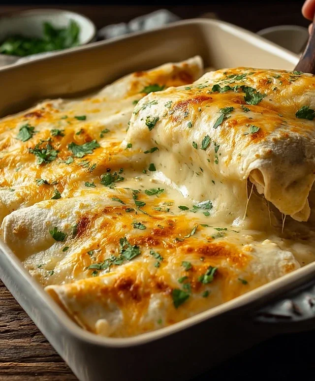 Easy White Chicken Enchiladas