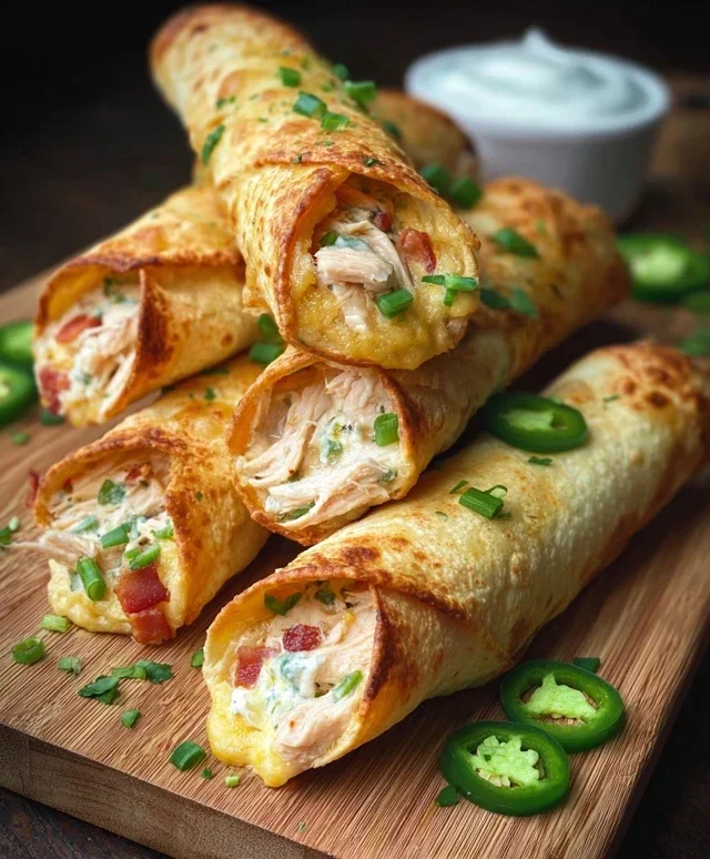 Jalapeno Popper Chicken Taquitos