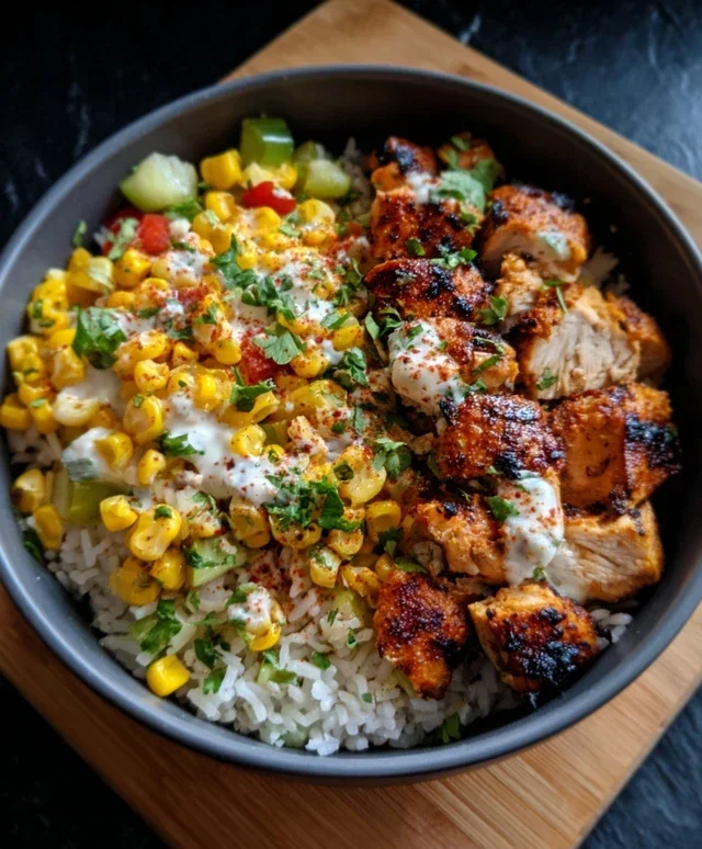 Street Corn Chicken Rice Bowl