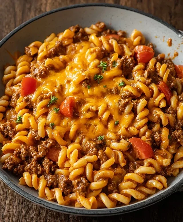 Cheesy Beef Taco Pasta