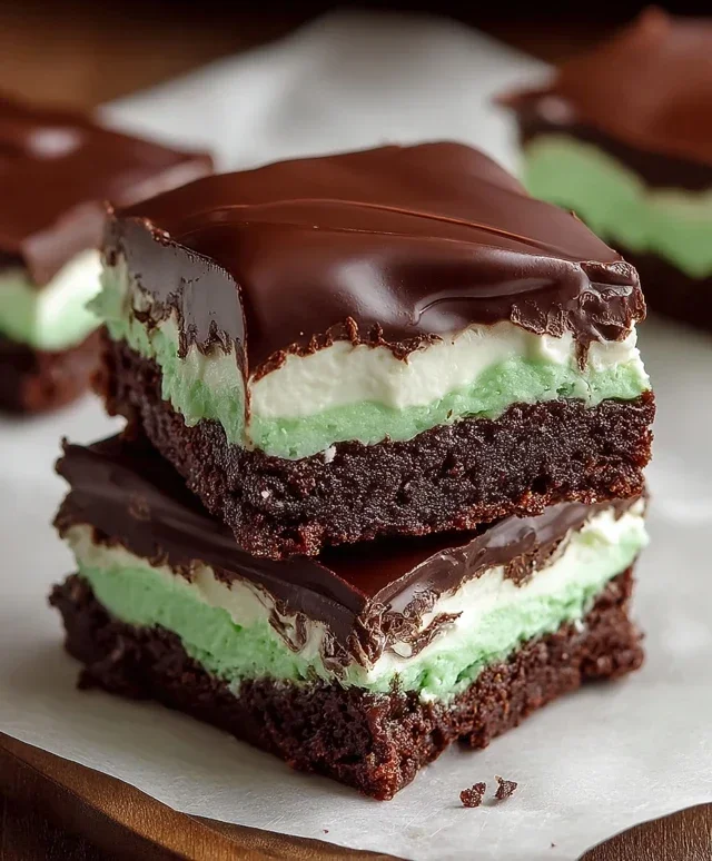 Triple-layer chocolate mint squares