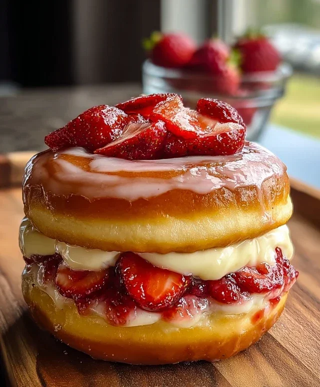 Strawberry Cheesecake Doughnut Burger