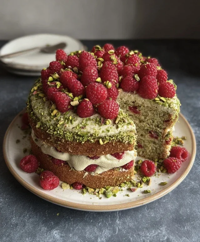 Pistachio Raspberry Cake
