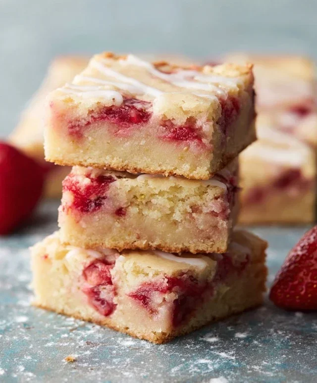 Strawberry Lemon Blondies