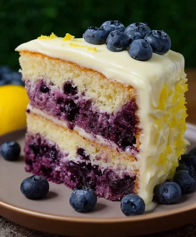 Blueberry Cake with Lemon Cream Cheese Frosting