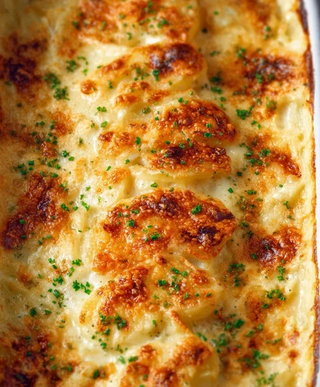 Roasted Garlic Potatoes au Gratin