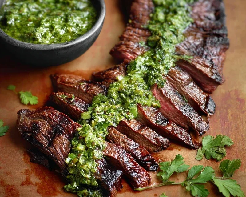 Skirt Steak Marinade Recipe with Chimichurri Recipe