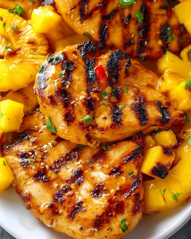 Grilled Mango Pineapple Chicken