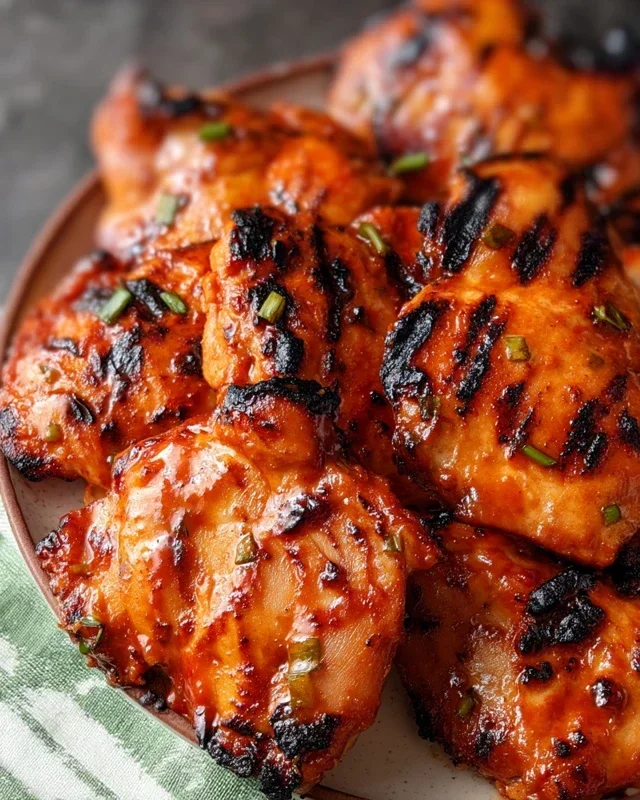 Grilled Honey Buffalo Chicken Thighs