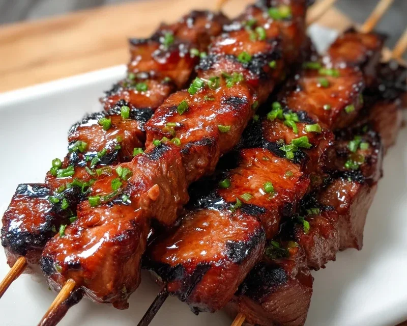 BBQ Beef Skewers with Filipino BBQ Marinade