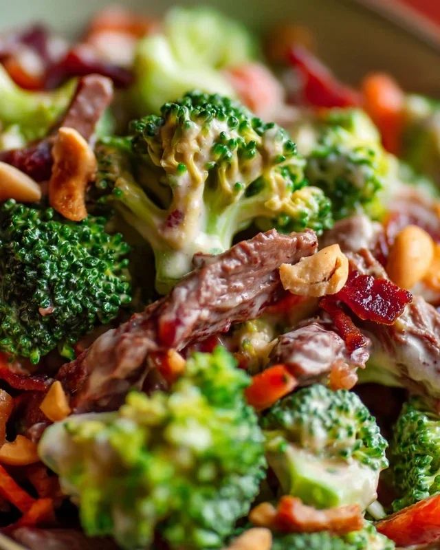 Broccoli Salad with Beef Beef Bacon Recipe