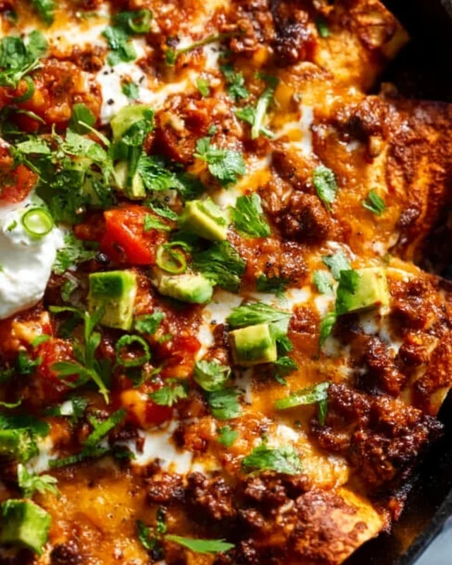 Beef Skillet Enchiladas