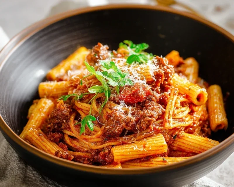 Beef Pasta in Tomato Sauce {Beef Ragu Pasta}