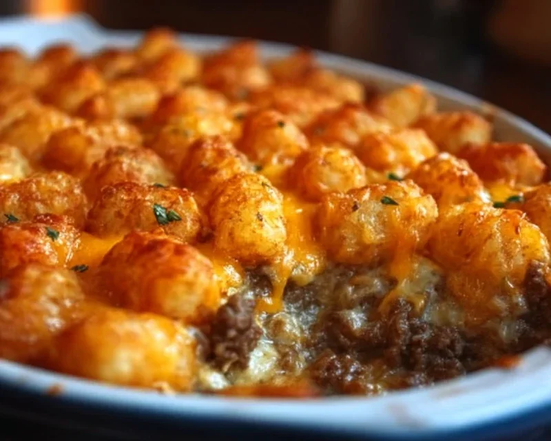 Tater Tot Casserole with Ground Beef