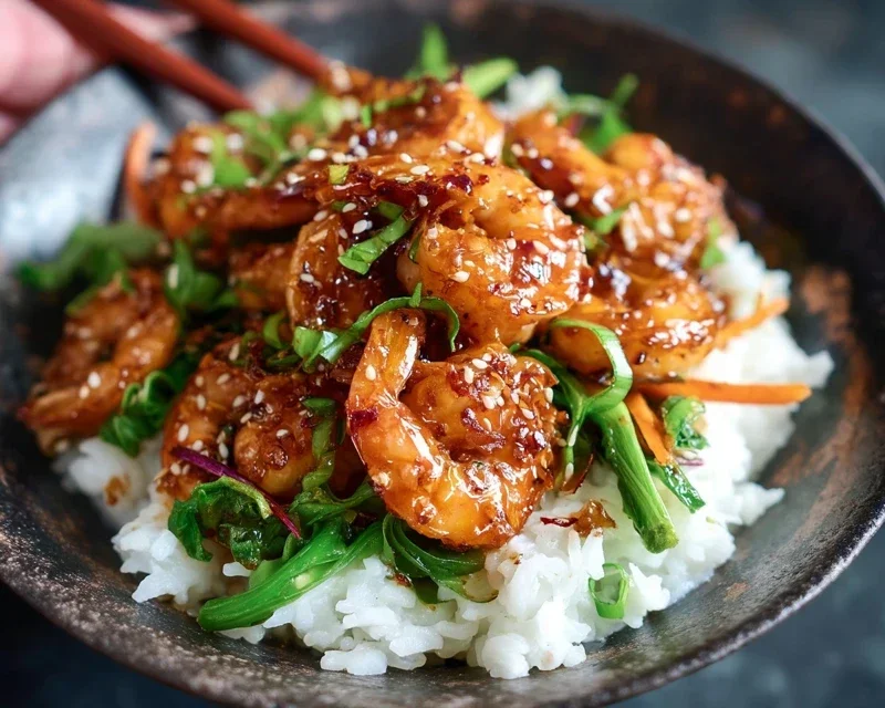 Honey Garlic Shrimp Bowls