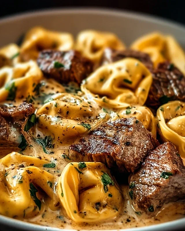 Cracked Garlic Steak Tortellini in Creamhouse Sauce Bliss