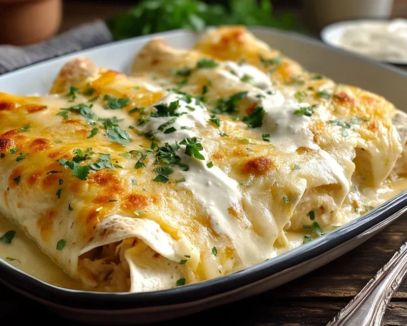 Creamy White Chicken Enchiladas