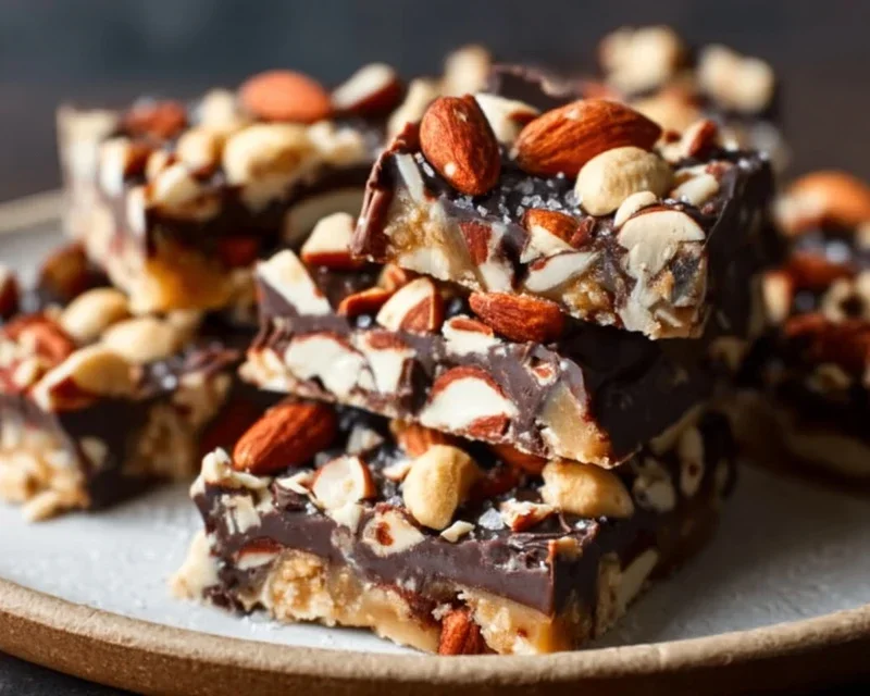 Dark Chocolate and Sea Salt Nut Bars