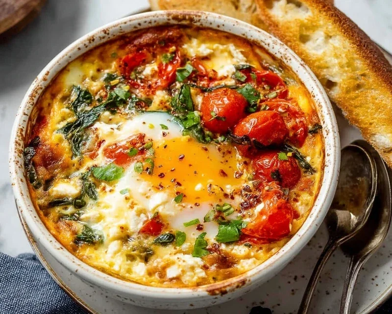 Baked Feta Eggs