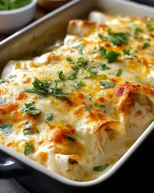 Creamy White Chicken Enchiladas
