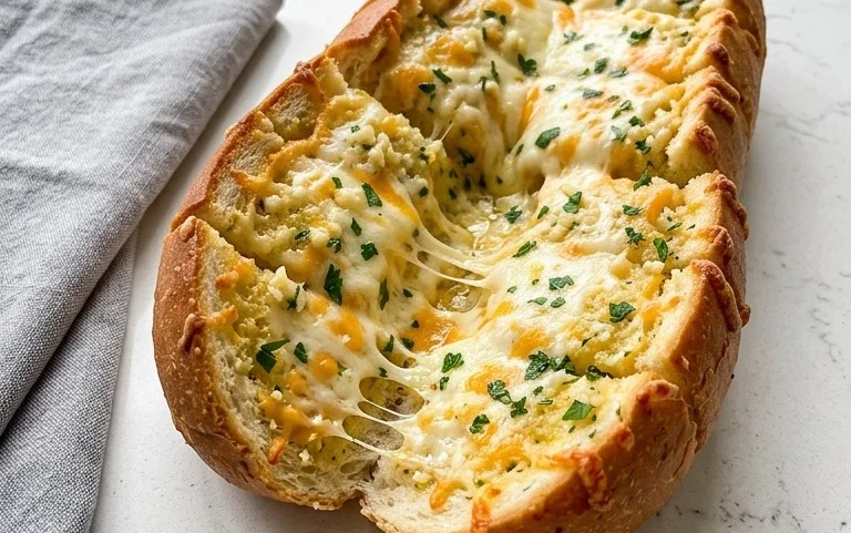 BEST CHEESY GARLIC BREAD RECIPE