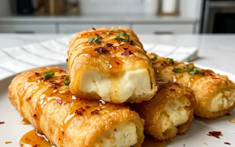 Indulgent Oven Fried Feta Rolls with Chili Honey Magic