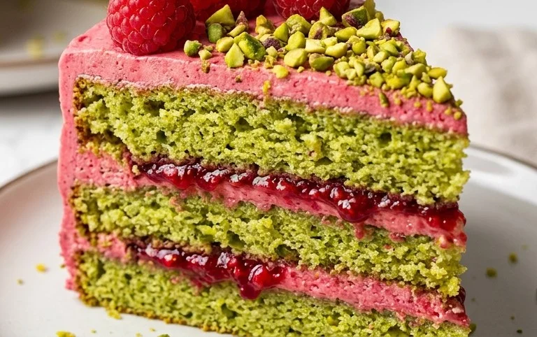 Pistachio Raspberry Cake