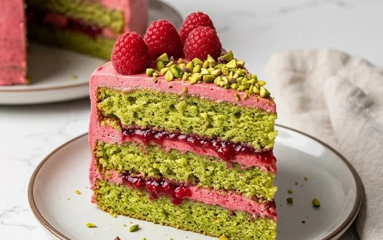 Pistachio Raspberry Cake