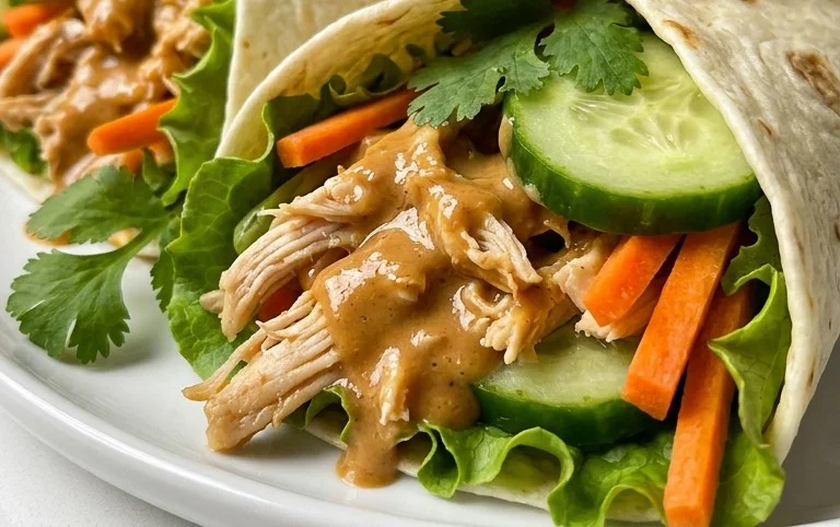 Thai Peanut Chicken Wraps