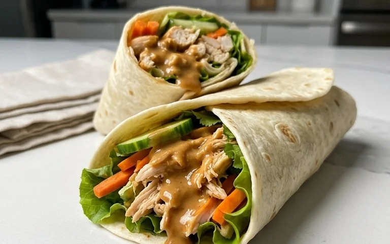 Thai Peanut Chicken Wraps