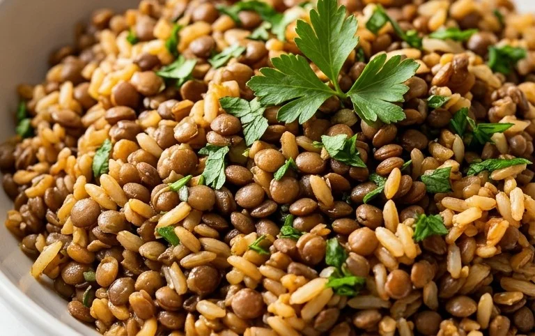 Easy Mediterranean Lentils and Rice