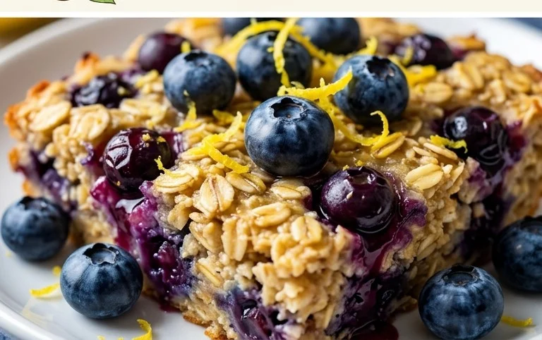 Lemon Blueberry Baked Oats