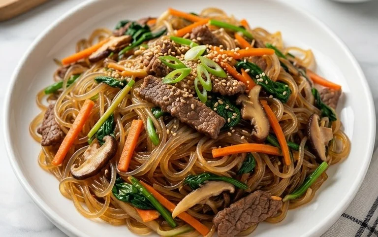 Japchae (Korean Glass Noodle Stir Fry)