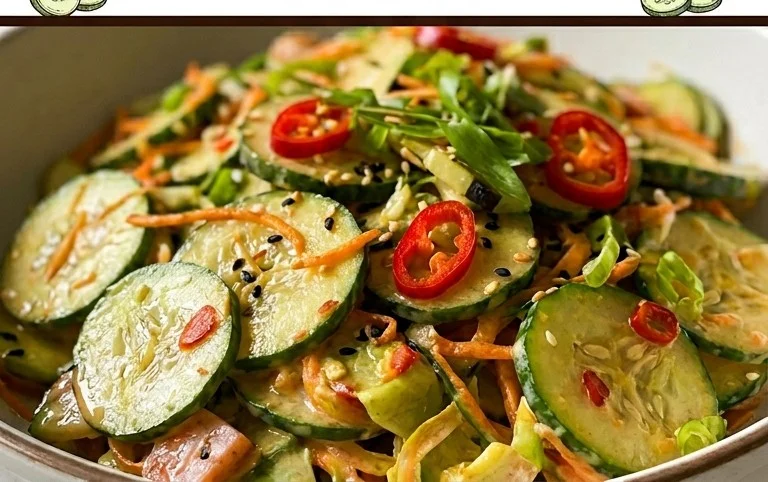 Creamy Asian Cucumber Salad Bowl