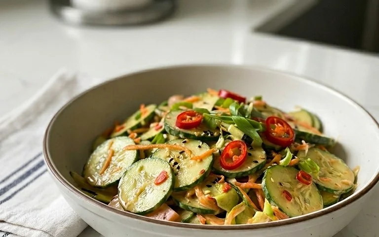 Creamy Asian Cucumber Salad Bowl