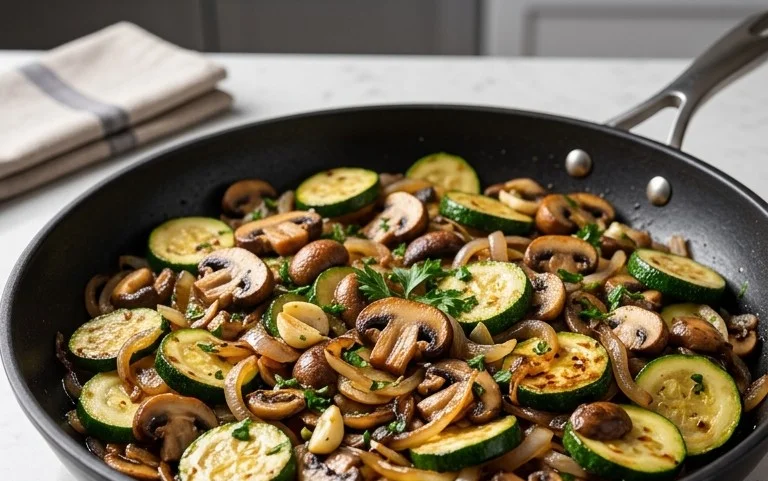 Skillet Zucchini and Mushrooms