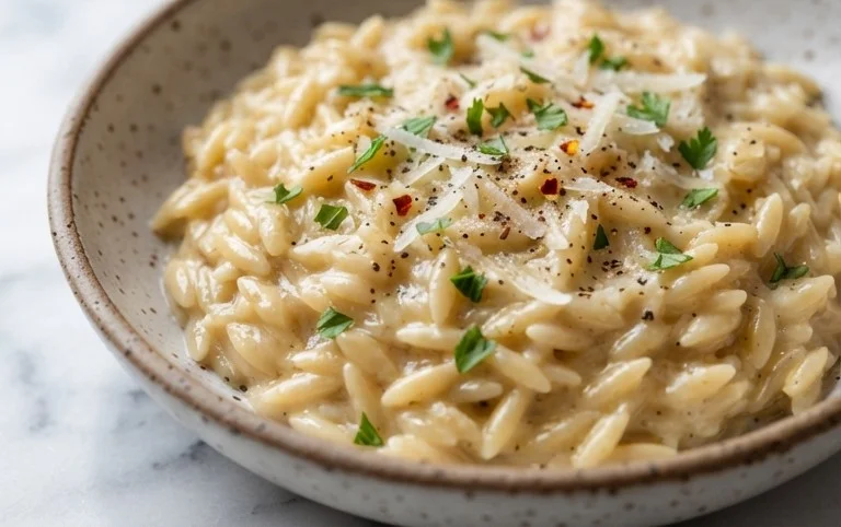 Creamy Garlic Parmesan Orzo