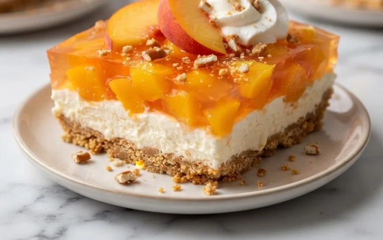 Peach Pretzel Salad Dessert
