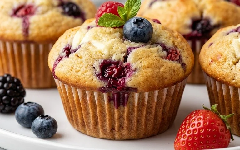 Berry Cream Cheese Muffins