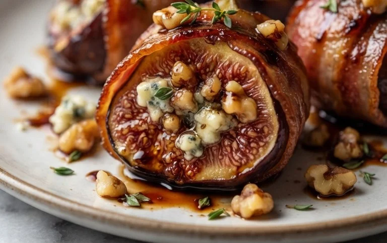 Beef Bacon Wrapped Stuffed Figs