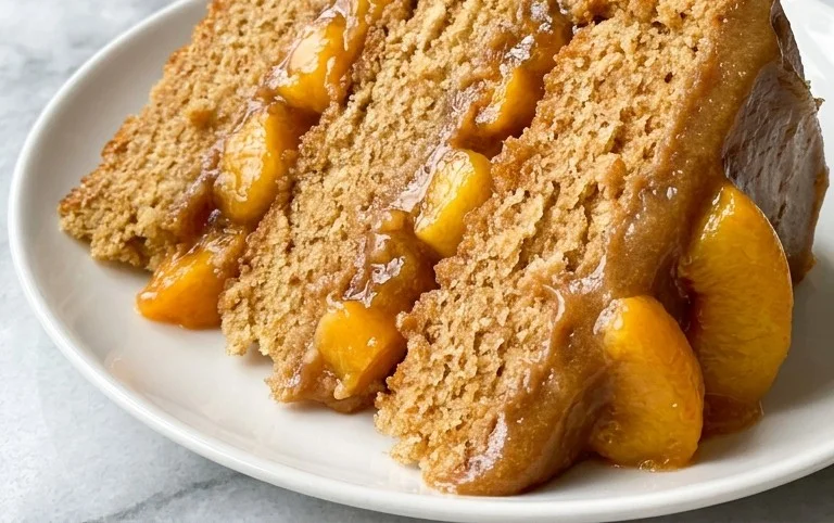 Brown Sugar Layer Cake with Peach Filling
