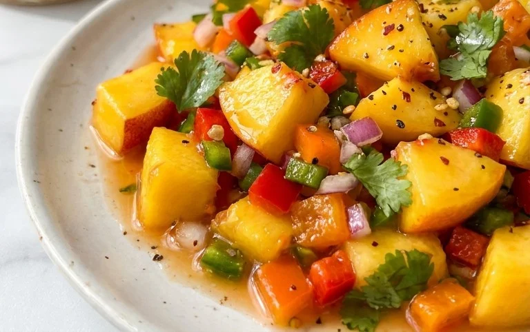 Sweet & Spicy Peach Salsa Canning Recipe