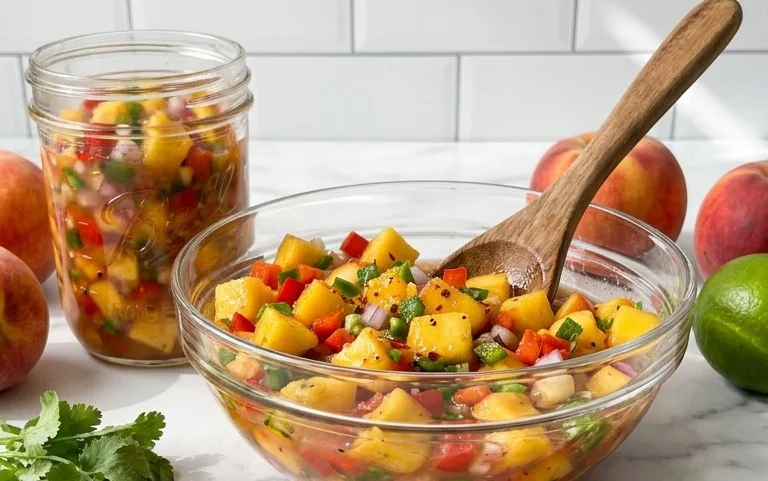 Sweet & Spicy Peach Salsa Canning Recipe