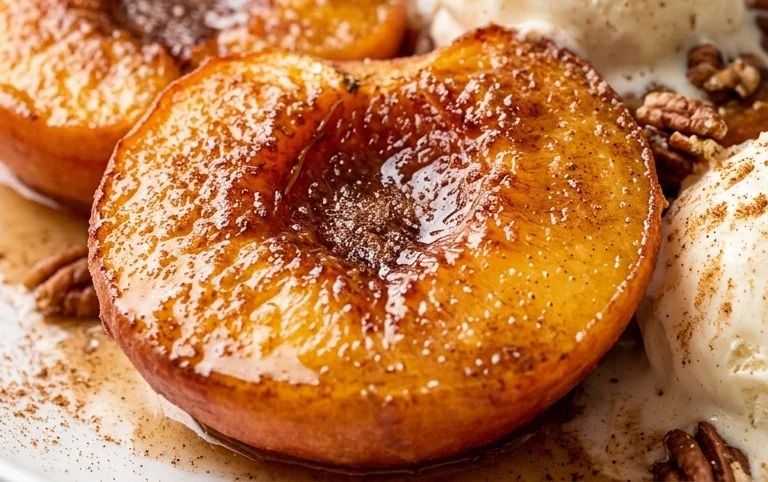 Cinnamon Sugar Baked Peaches