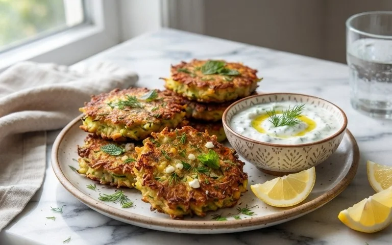 Kolokithokeftedes (Greek Zucchini Fritters)