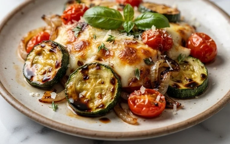 Balsamic Zucchini Tomato Bake